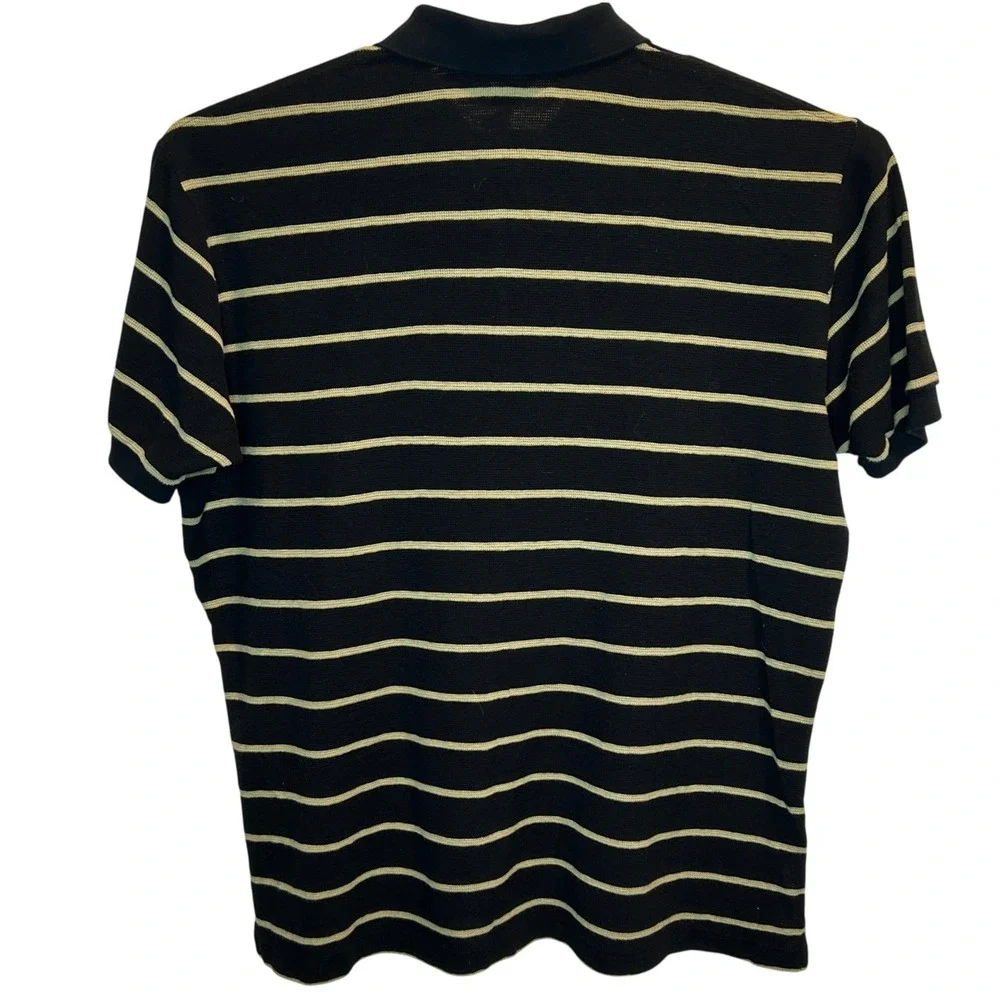 Polo Ralph Lauren Knit Polo Short Sleeve Shirt XXL Black Yellow Stripe Cotton